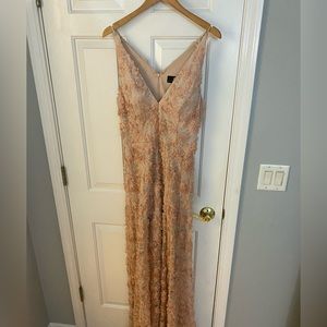 Pink floral bridal dress